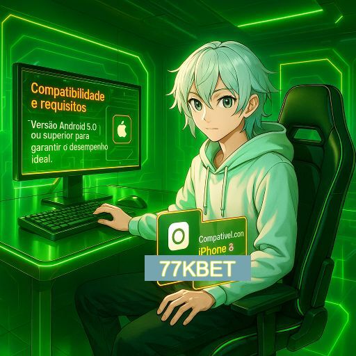 Imagem promocional do app oficial 77KBET destacando a conveniência de jogar cassino online pelo celular ou navegador