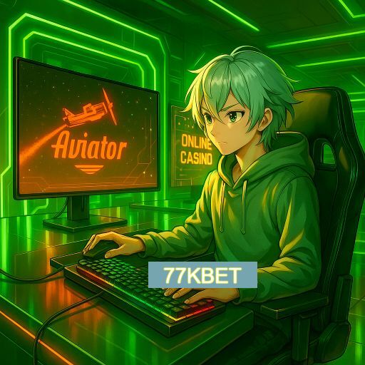 Imagem promocional do app oficial 77KBET destacando a conveniência de jogar cassino online pelo celular ou navegador
