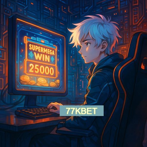 Imagem promocional do app oficial 77KBET destacando a conveniência de jogar cassino online pelo celular ou navegador