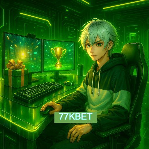Imagem promocional do app oficial 77KBET destacando a conveniência de jogar cassino online pelo celular ou navegador
