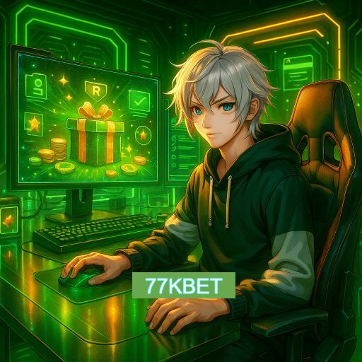 Imagem promocional do app oficial 77KBET destacando a conveniência de jogar cassino online pelo celular ou navegador