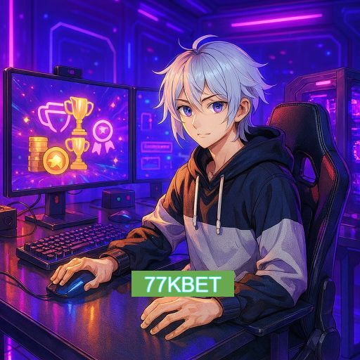 Imagem promocional do app oficial 77KBET destacando a conveniência de jogar cassino online pelo celular ou navegador