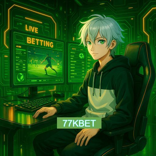 Imagem promocional do app oficial 77KBET destacando a conveniência de jogar cassino online pelo celular ou navegador