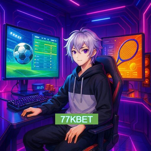 Imagem promocional do app oficial 77KBET destacando a conveniência de jogar cassino online pelo celular ou navegador