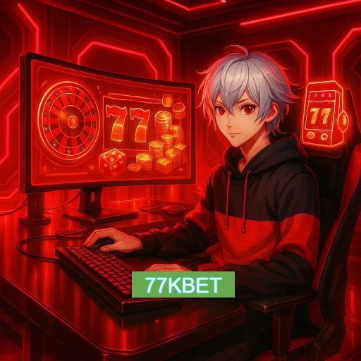 Imagem promocional do app oficial 77KBET destacando a conveniência de jogar cassino online pelo celular ou navegador