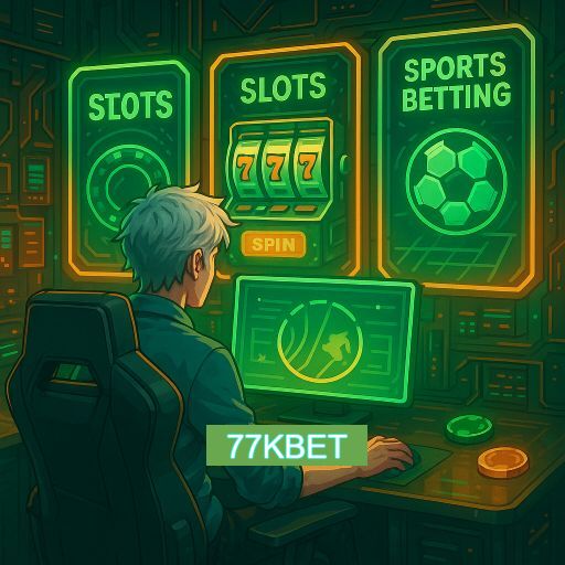 Imagem promocional do app oficial 77KBET destacando a conveniência de jogar cassino online pelo celular ou navegador