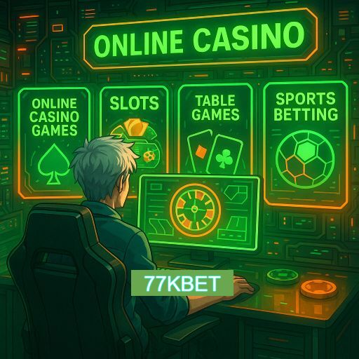Imagem promocional do app oficial 77KBET destacando a conveniência de jogar cassino online pelo celular ou navegador