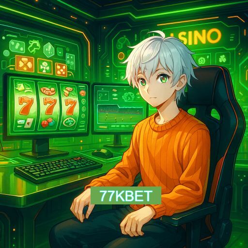 Imagem promocional do app oficial 77KBET destacando a conveniência de jogar cassino online pelo celular ou navegador