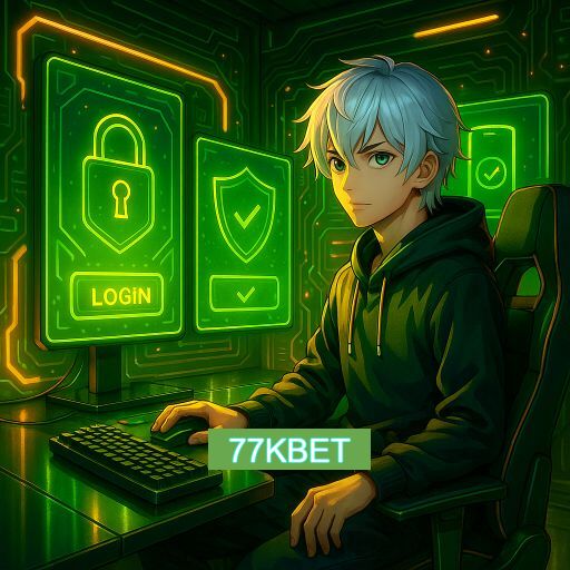 Imagem promocional do app oficial 77KBET destacando a conveniência de jogar cassino online pelo celular ou navegador