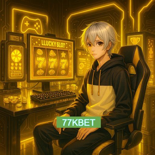Imagem promocional do app oficial 77KBET destacando a conveniência de jogar cassino online pelo celular ou navegador